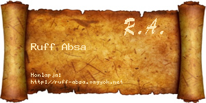 Ruff Absa névjegykártya